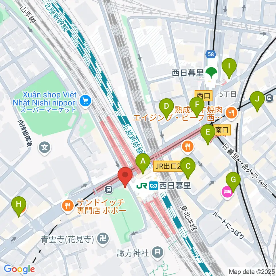 I.G.Oスタジオ周辺のカフェ一覧地図