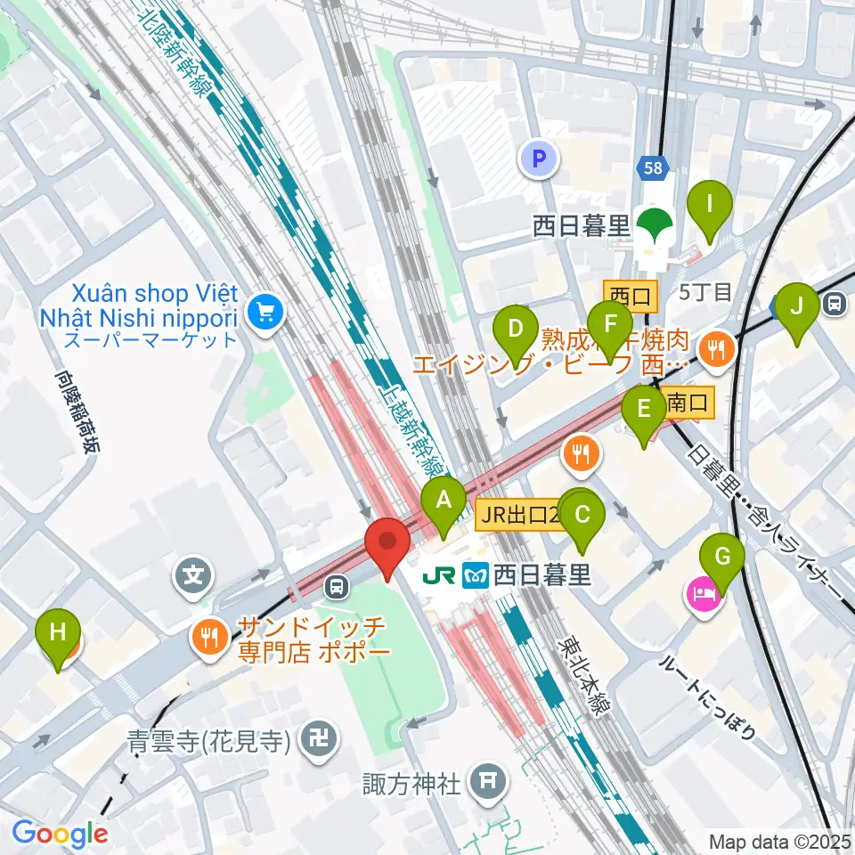 I.G.Oスタジオ周辺のカフェ一覧地図