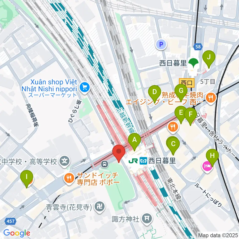 I.G.Oスタジオ周辺のカフェ一覧地図