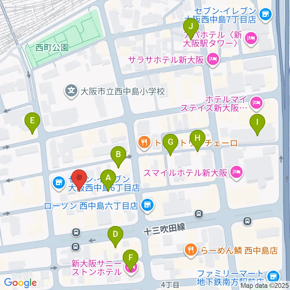 アトリエアルファ 木管楽器専門店周辺のカフェ一覧地図