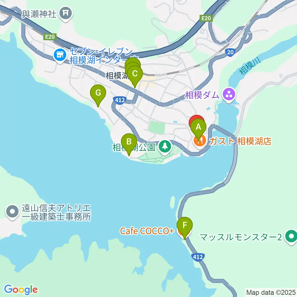 相模湖交流センター周辺のカフェ一覧地図