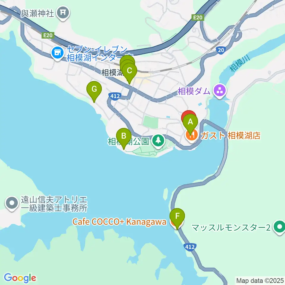 相模湖交流センター周辺のカフェ一覧地図