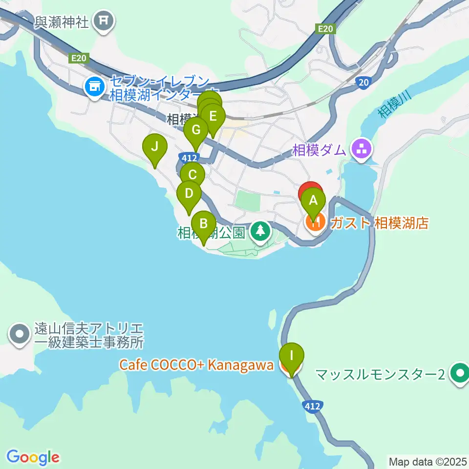 相模湖交流センター周辺のカフェ一覧地図