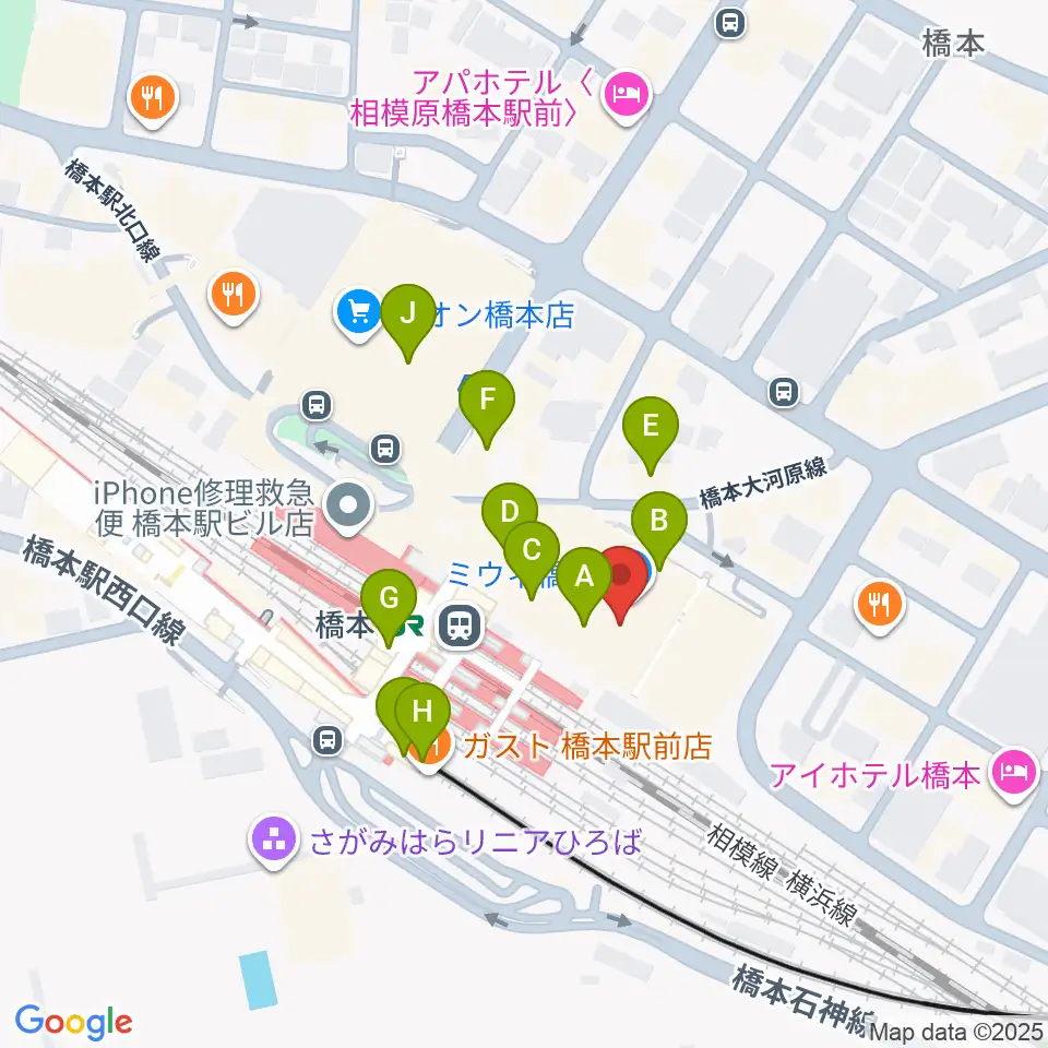 ほねごり杜のホールはしもと周辺のカフェ一覧地図