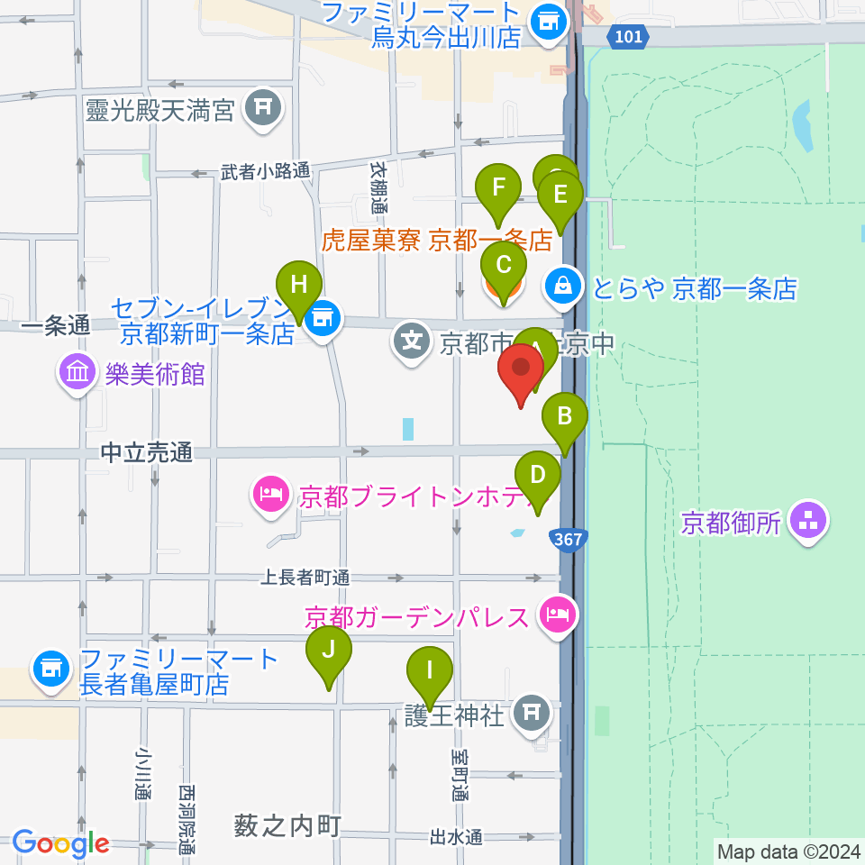 京都府立府民ホールアルティ周辺のカフェ一覧地図