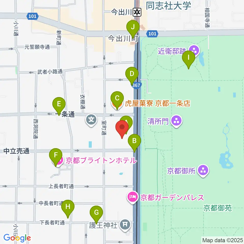 京都府立府民ホールアルティ周辺のカフェ一覧地図