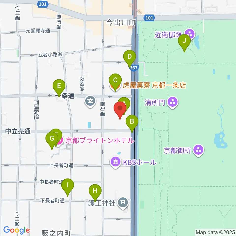 京都府立府民ホールアルティ周辺のカフェ一覧地図