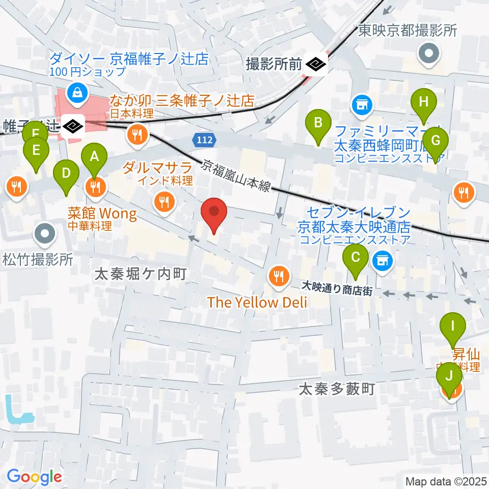 ひまわり音楽教室周辺のカフェ一覧地図