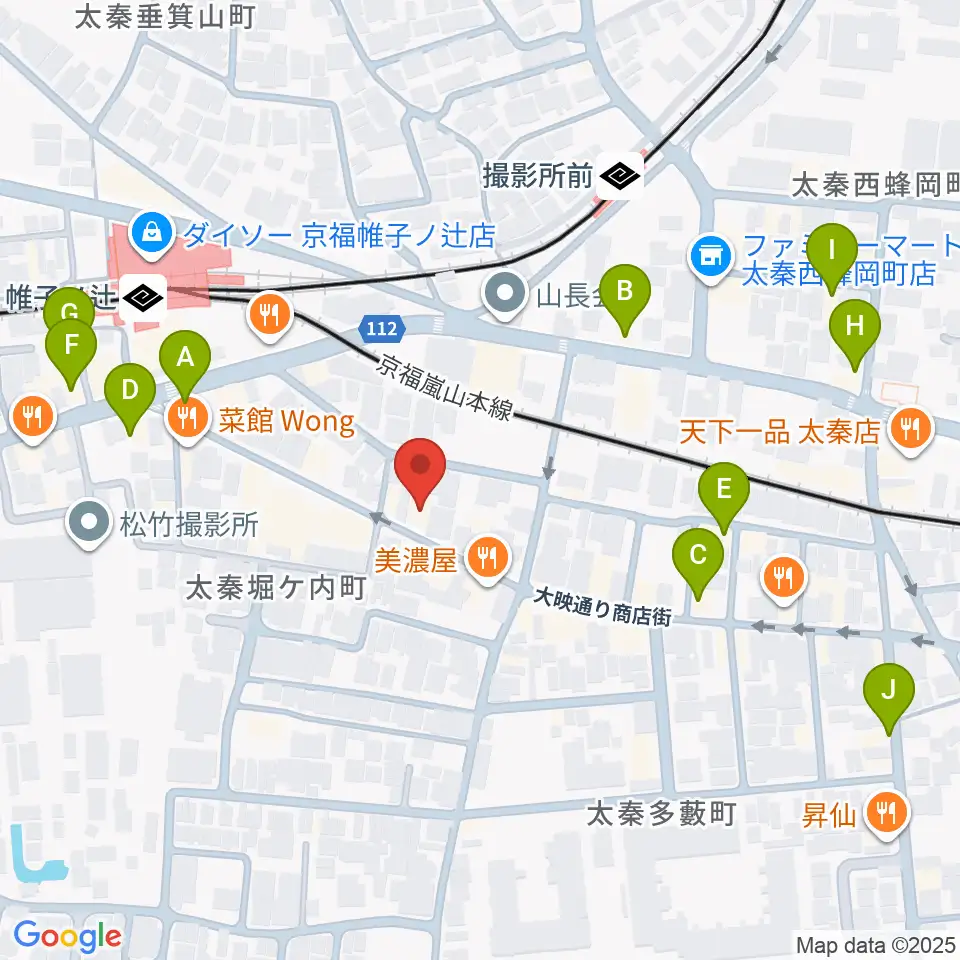 ひまわり音楽教室周辺のカフェ一覧地図