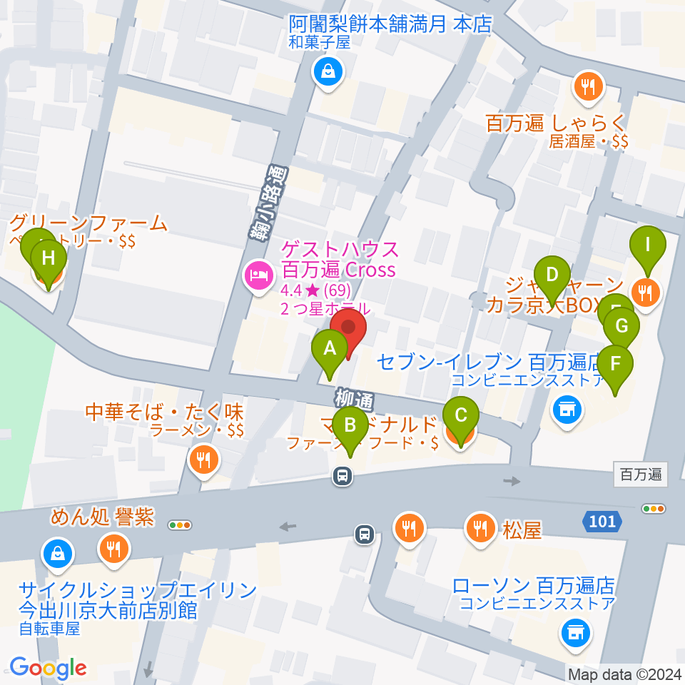 京都RINGO周辺のカフェ一覧地図