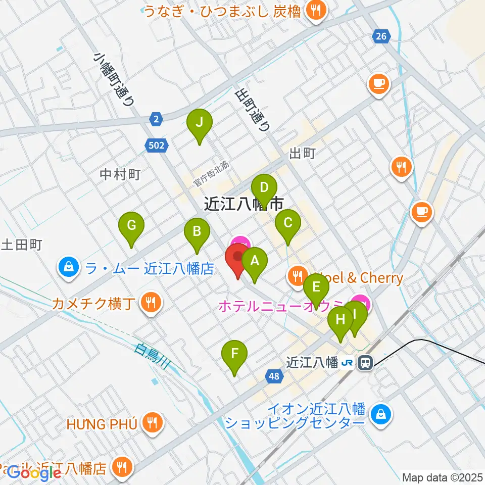 石岡楽器周辺のカフェ一覧地図