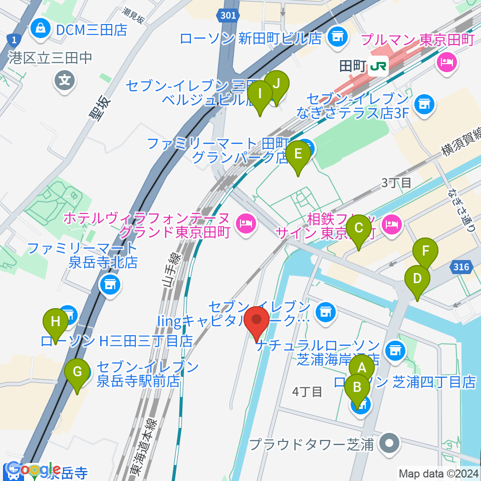 広野音楽教室周辺のカフェ一覧地図