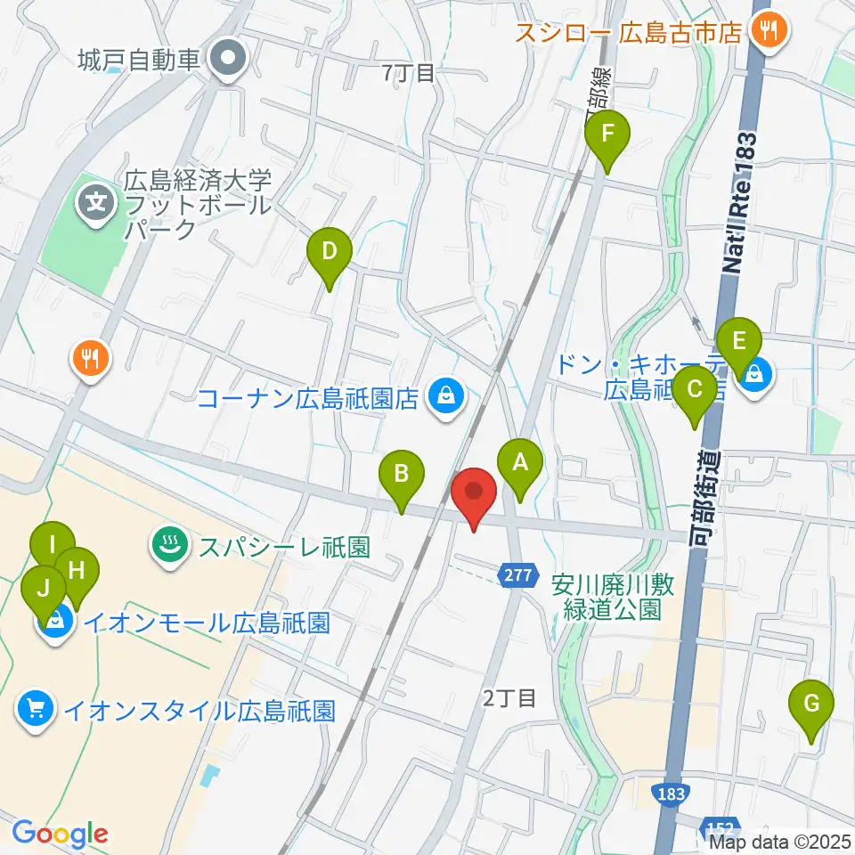 ユニスタイル安佐南 ヤマハミュージック周辺のカフェ一覧地図
