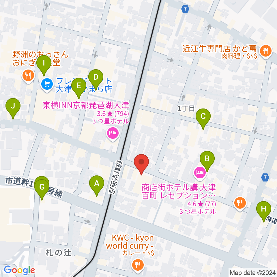 レインボーミュージックスクール周辺のカフェ一覧地図