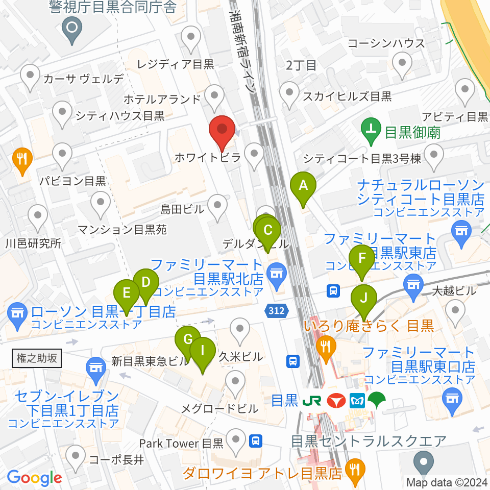 東京倶楽部 目黒店周辺のカフェ一覧地図