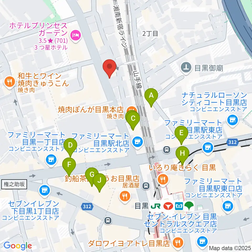 東京倶楽部 目黒店周辺のカフェ一覧地図