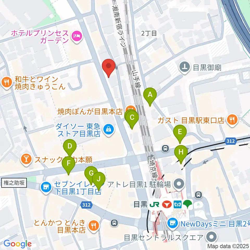 東京倶楽部 目黒店周辺のカフェ一覧地図