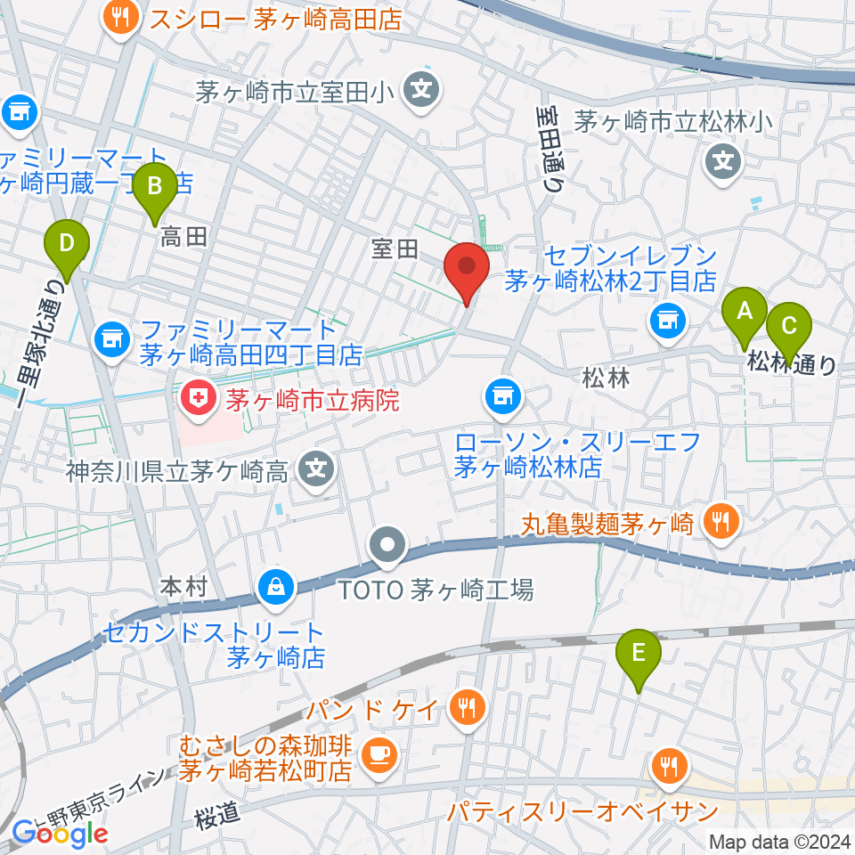 パプリカミュージック周辺のカフェ一覧地図