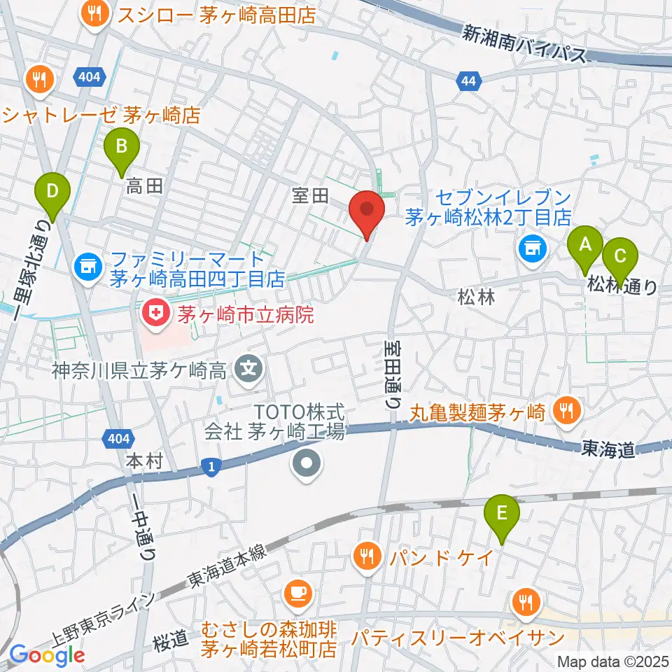 パプリカミュージック周辺のカフェ一覧地図