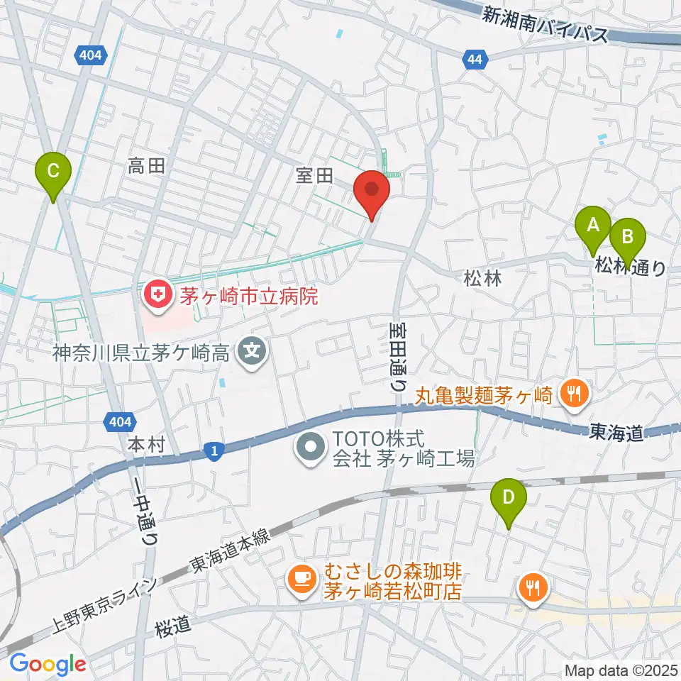 パプリカミュージック周辺のカフェ一覧地図