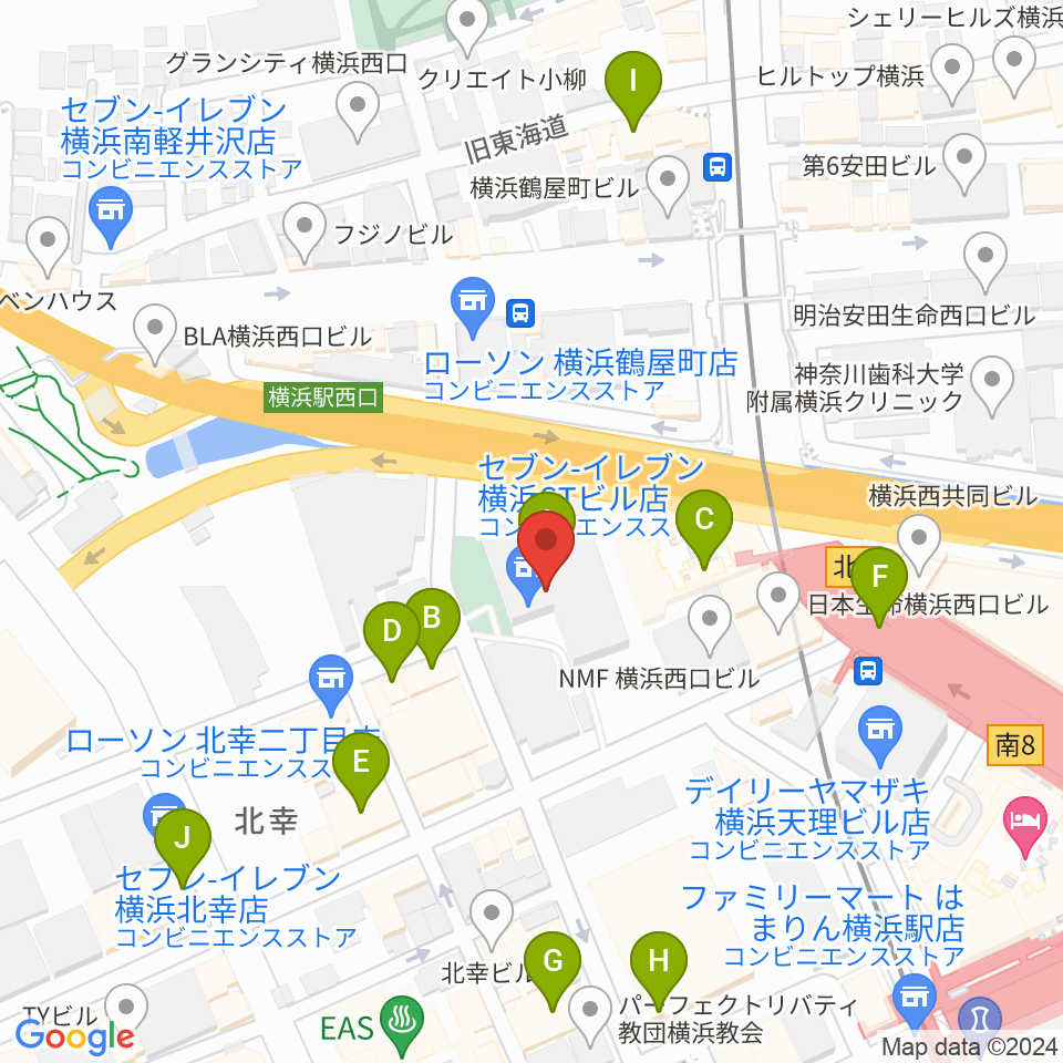 STスポット周辺のカフェ一覧地図