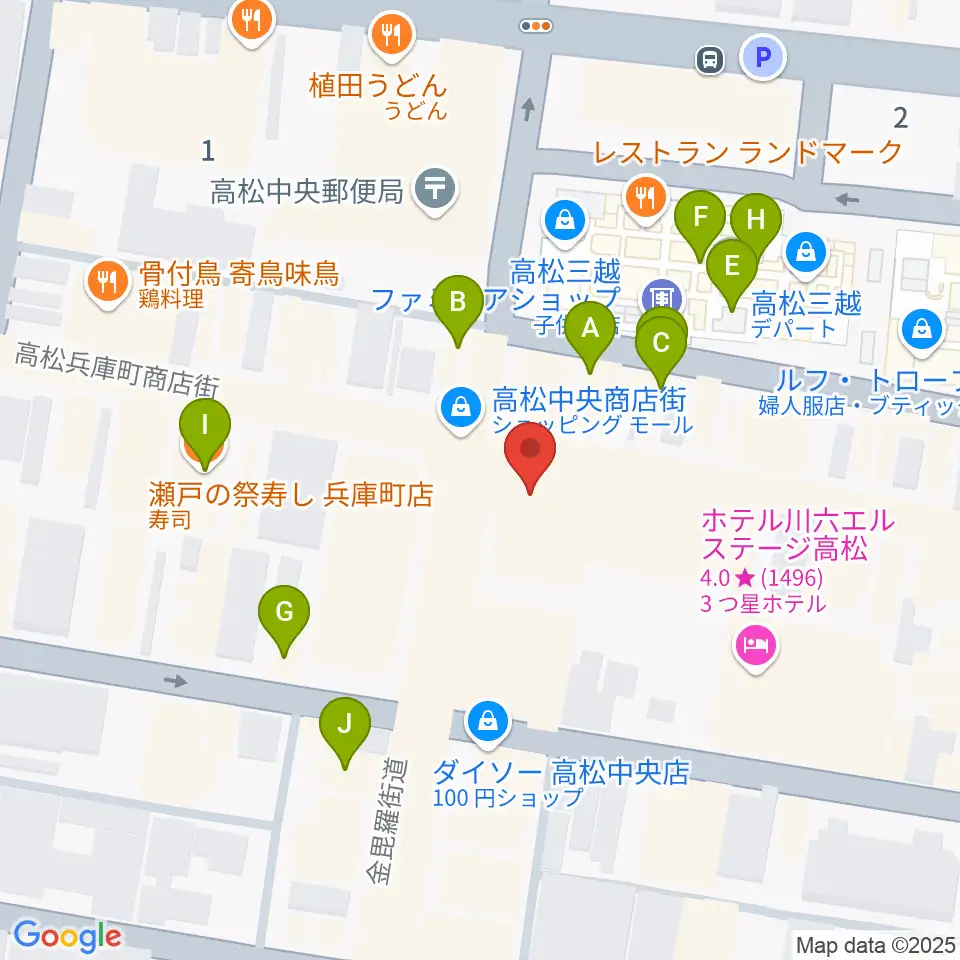 ミュージックアベニュー高松周辺のカフェ一覧地図