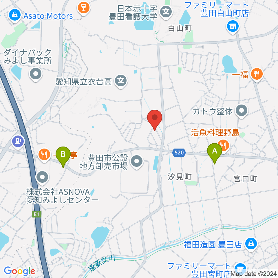 谷口ピアノ調律事務所周辺のカフェ一覧地図