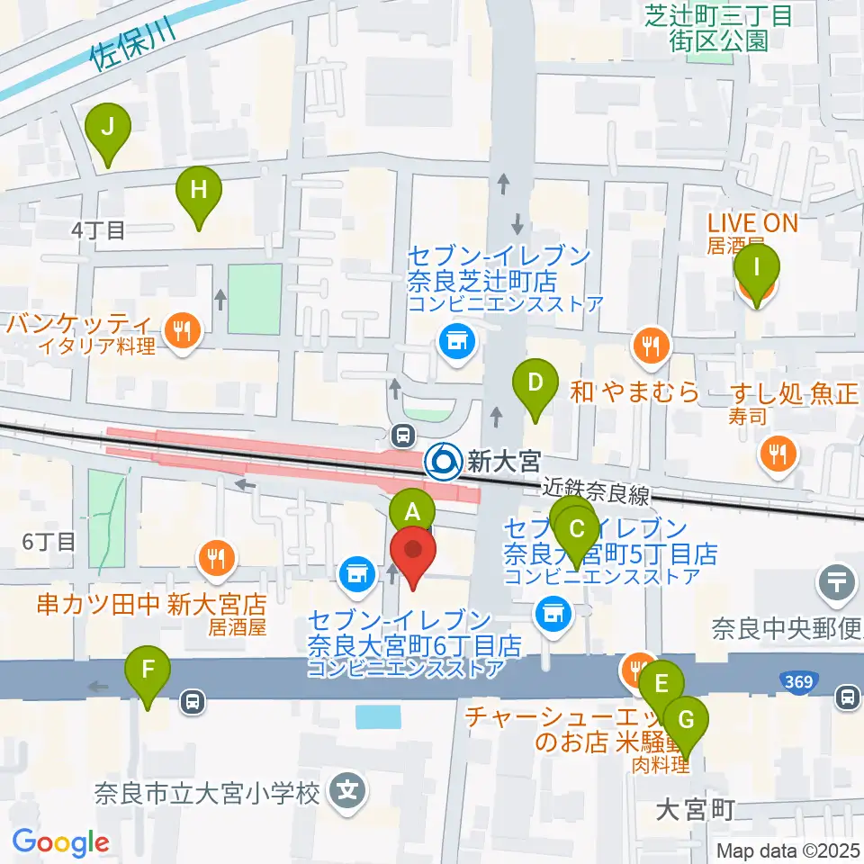 音楽屋 COZY周辺のカフェ一覧地図