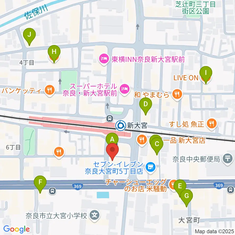 音楽屋 COZY周辺のカフェ一覧地図