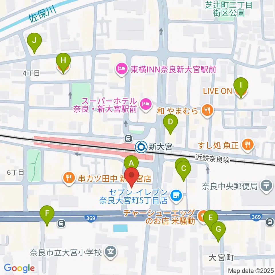 音楽屋 COZY周辺のカフェ一覧地図