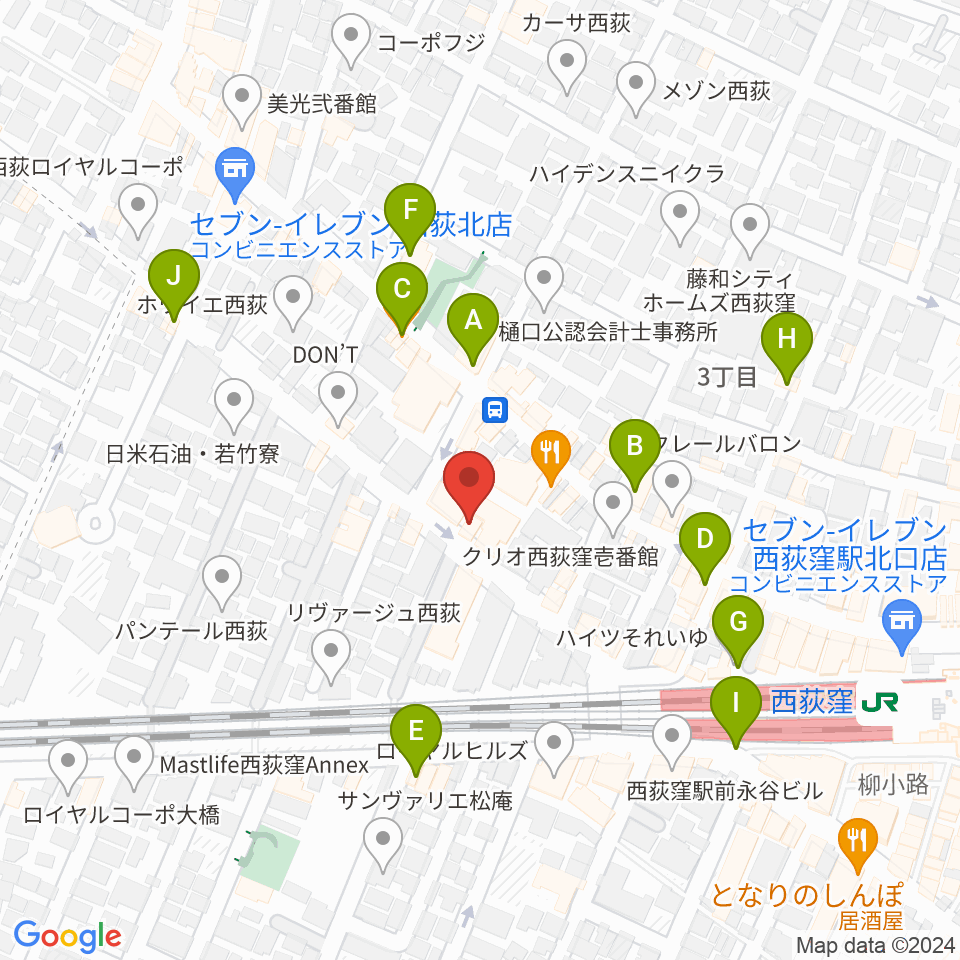 スタジオ・アクセリ周辺のカフェ一覧地図