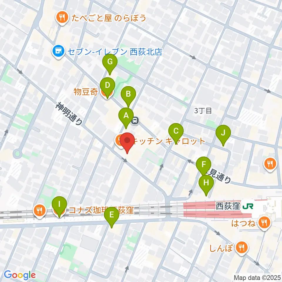 スタジオ・アクセリ周辺のカフェ一覧地図
