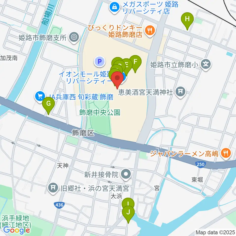 島村楽器 イオンモール姫路リバーシティー店周辺のカフェ一覧地図