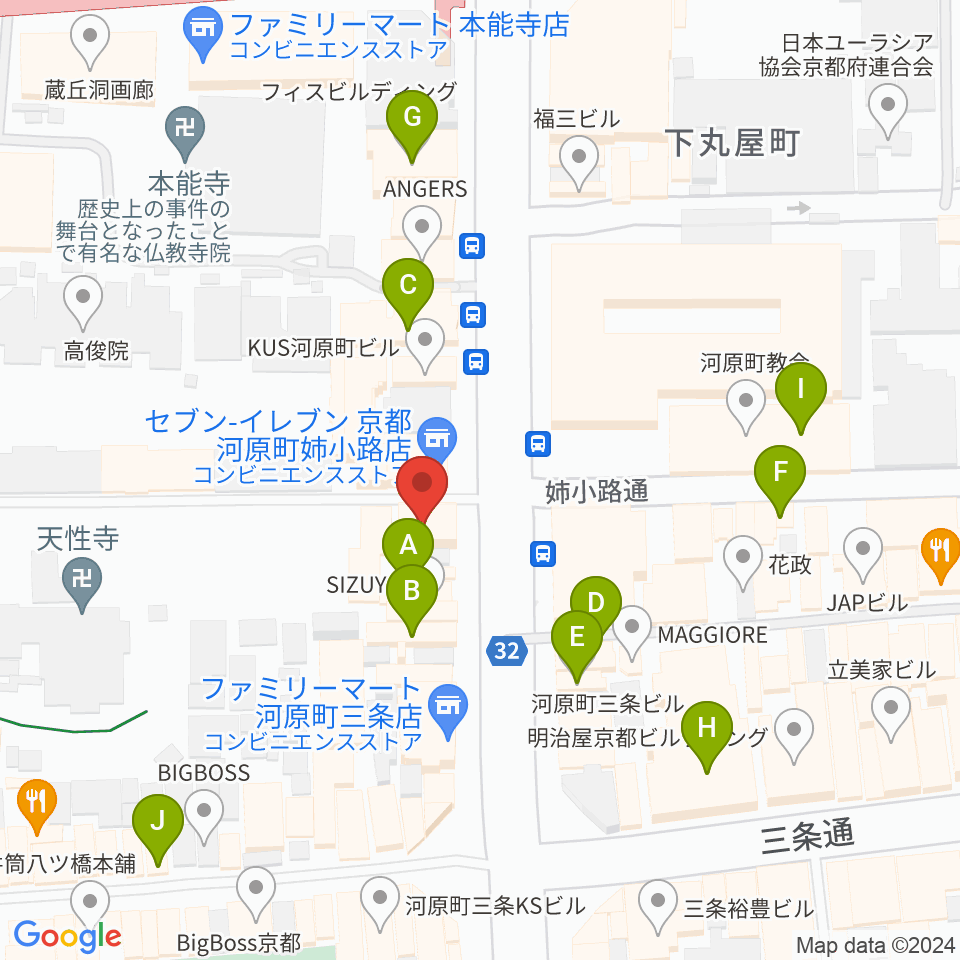 BIGBOSS京都周辺のカフェ一覧地図