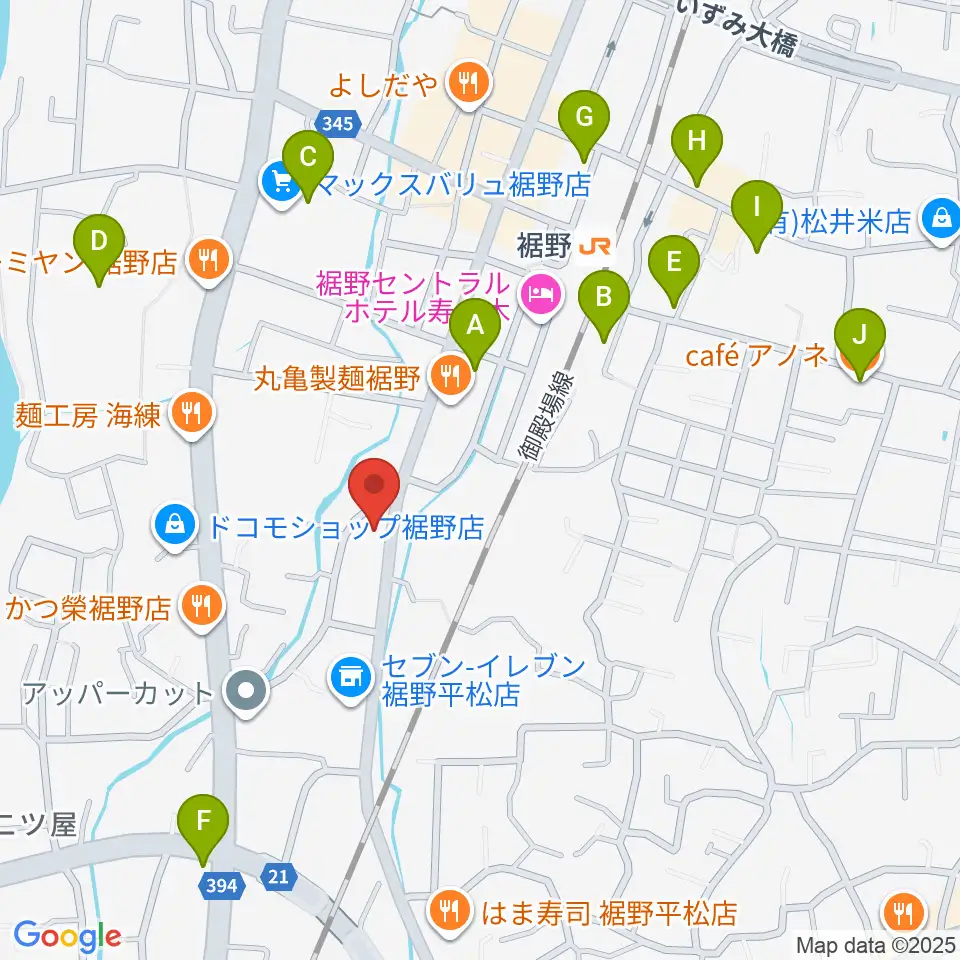 タンザワ楽器 裾野ミュージックセンター周辺のカフェ一覧地図