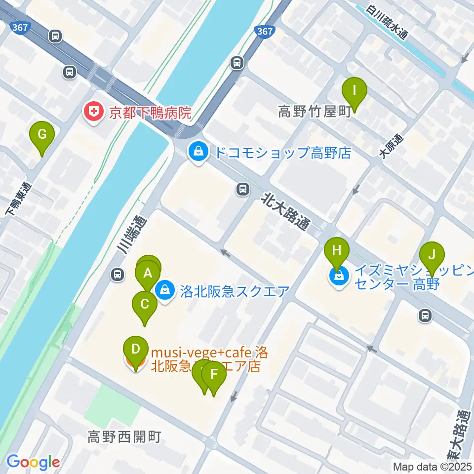 島村楽器 洛北阪急スクエア店周辺のカフェ一覧地図