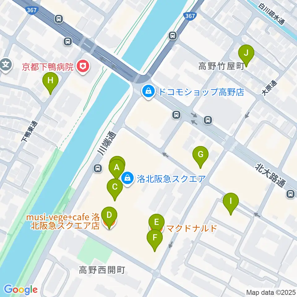 島村楽器 洛北阪急スクエア店周辺のカフェ一覧地図
