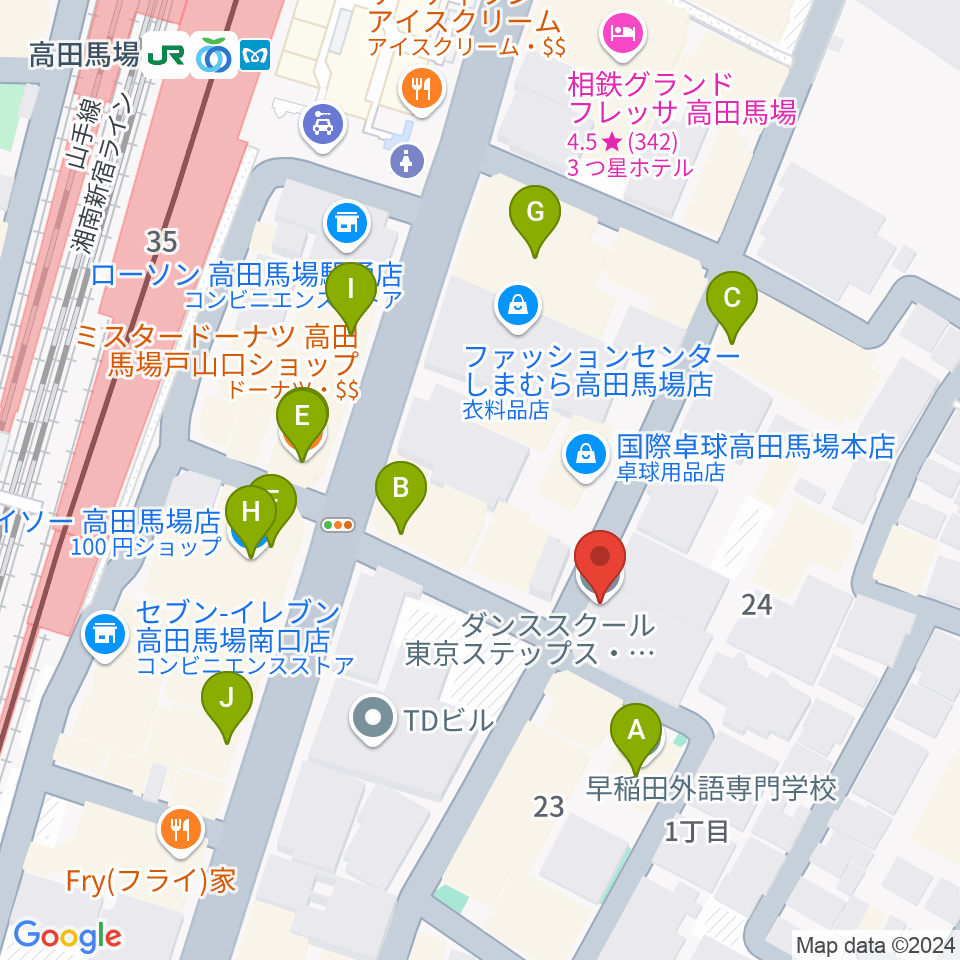 東京ステップスアーツ周辺のカフェ一覧地図