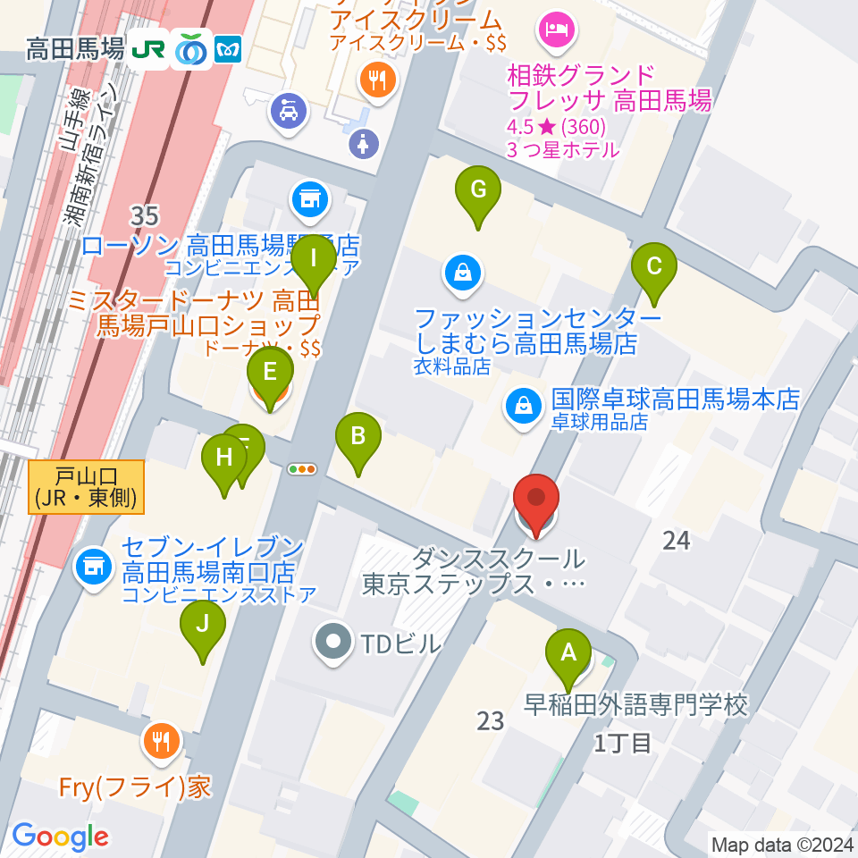 東京ステップスアーツ周辺のカフェ一覧地図