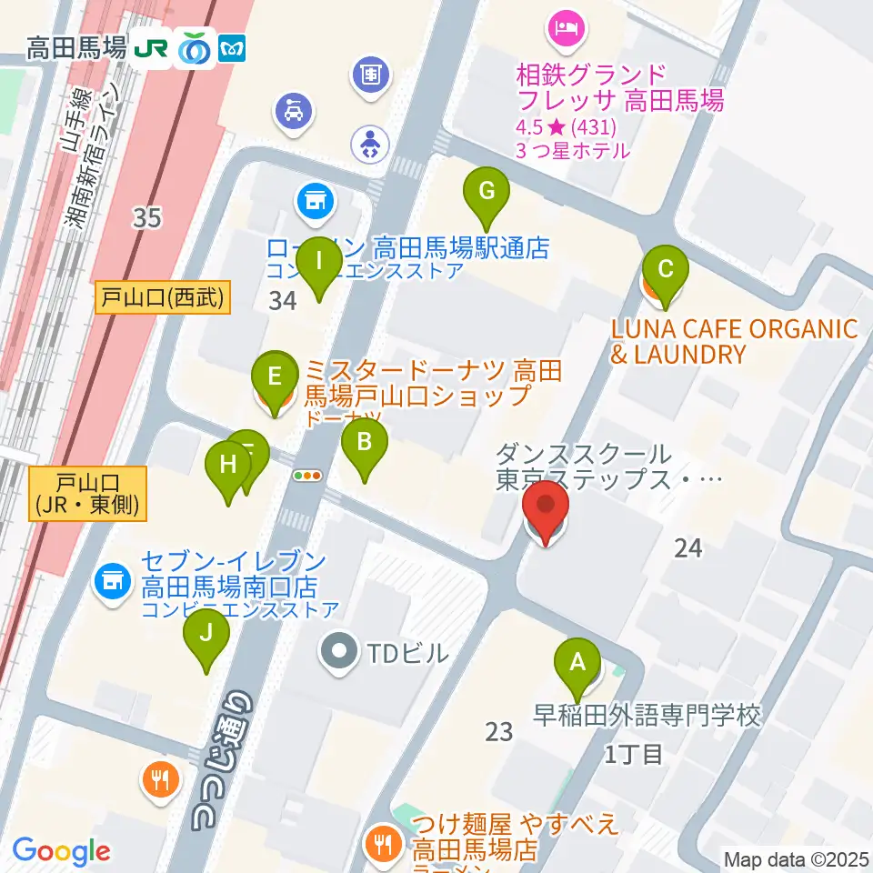 東京ステップスアーツ周辺のカフェ一覧地図