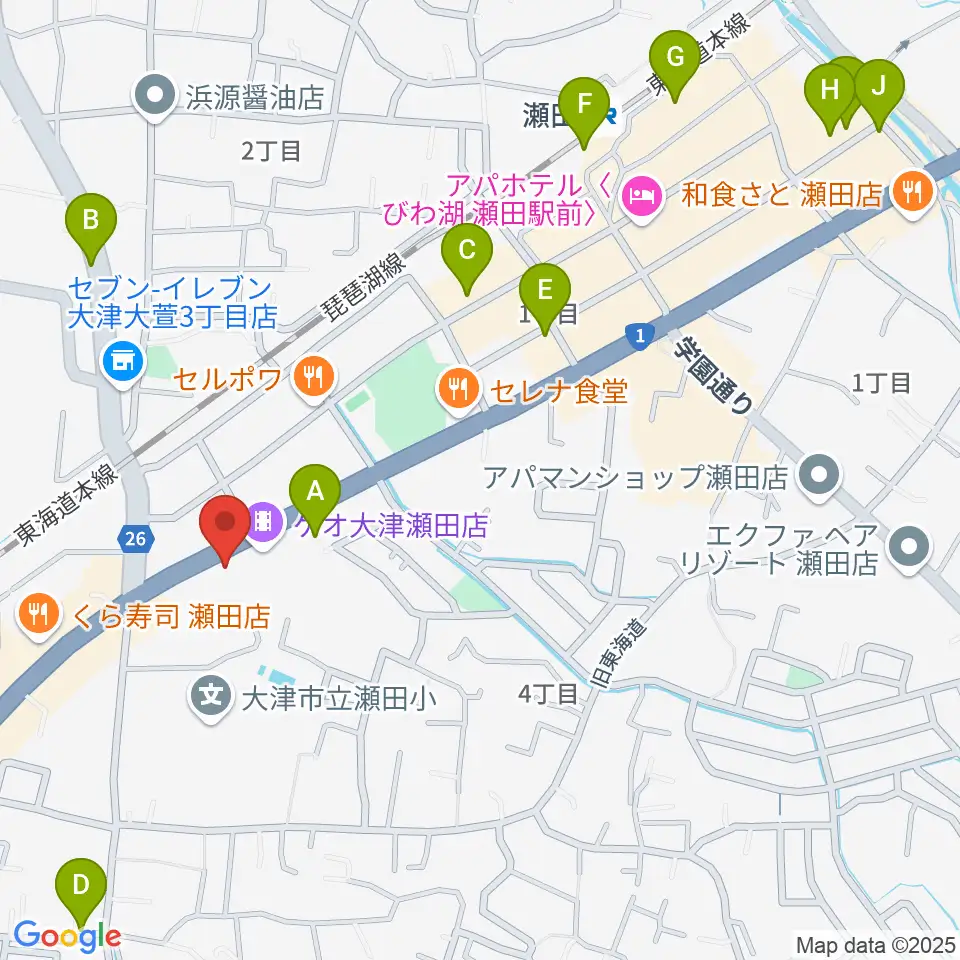 リッツ楽器周辺のカフェ一覧地図