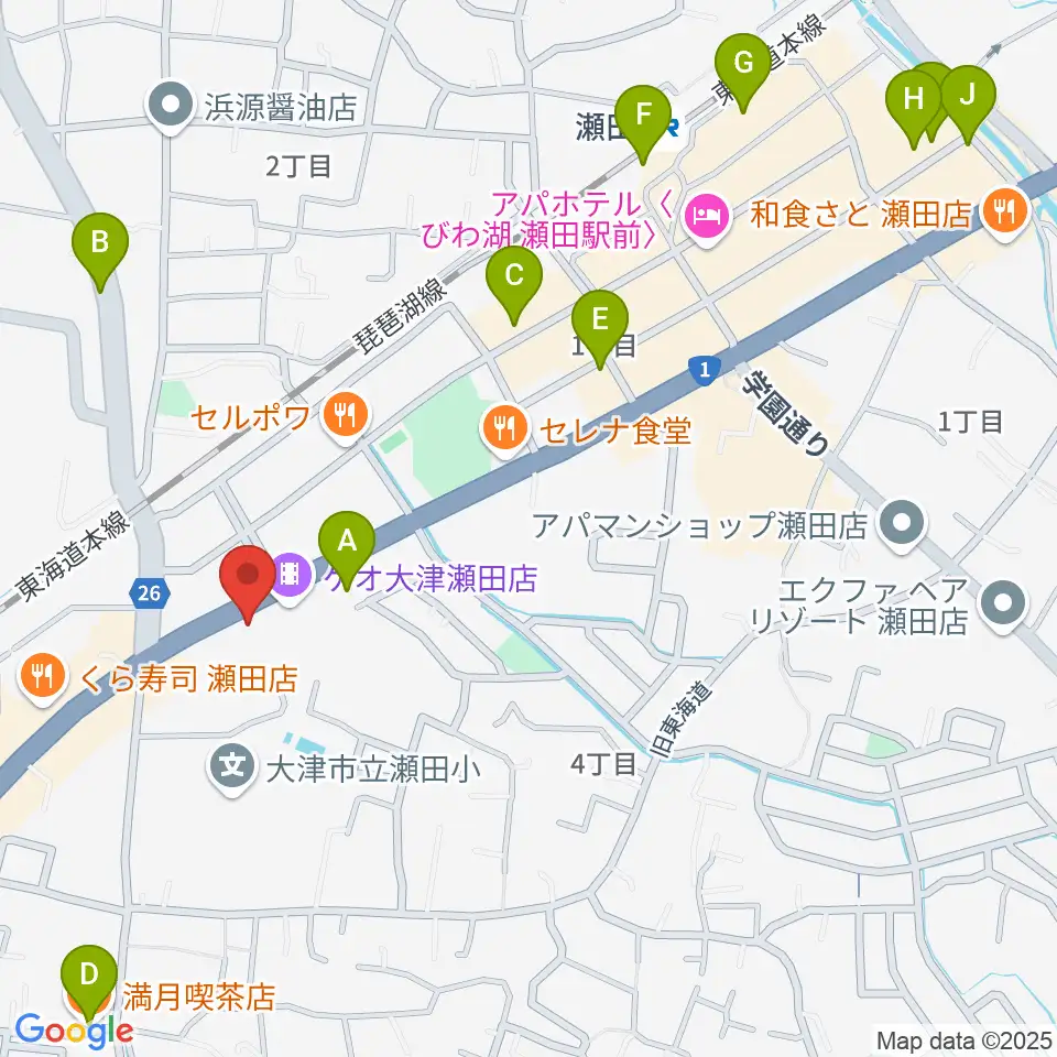 リッツ楽器周辺のカフェ一覧地図