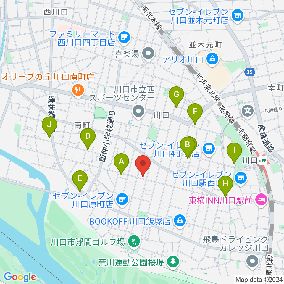 まつだピアノ教室周辺のカフェ一覧地図