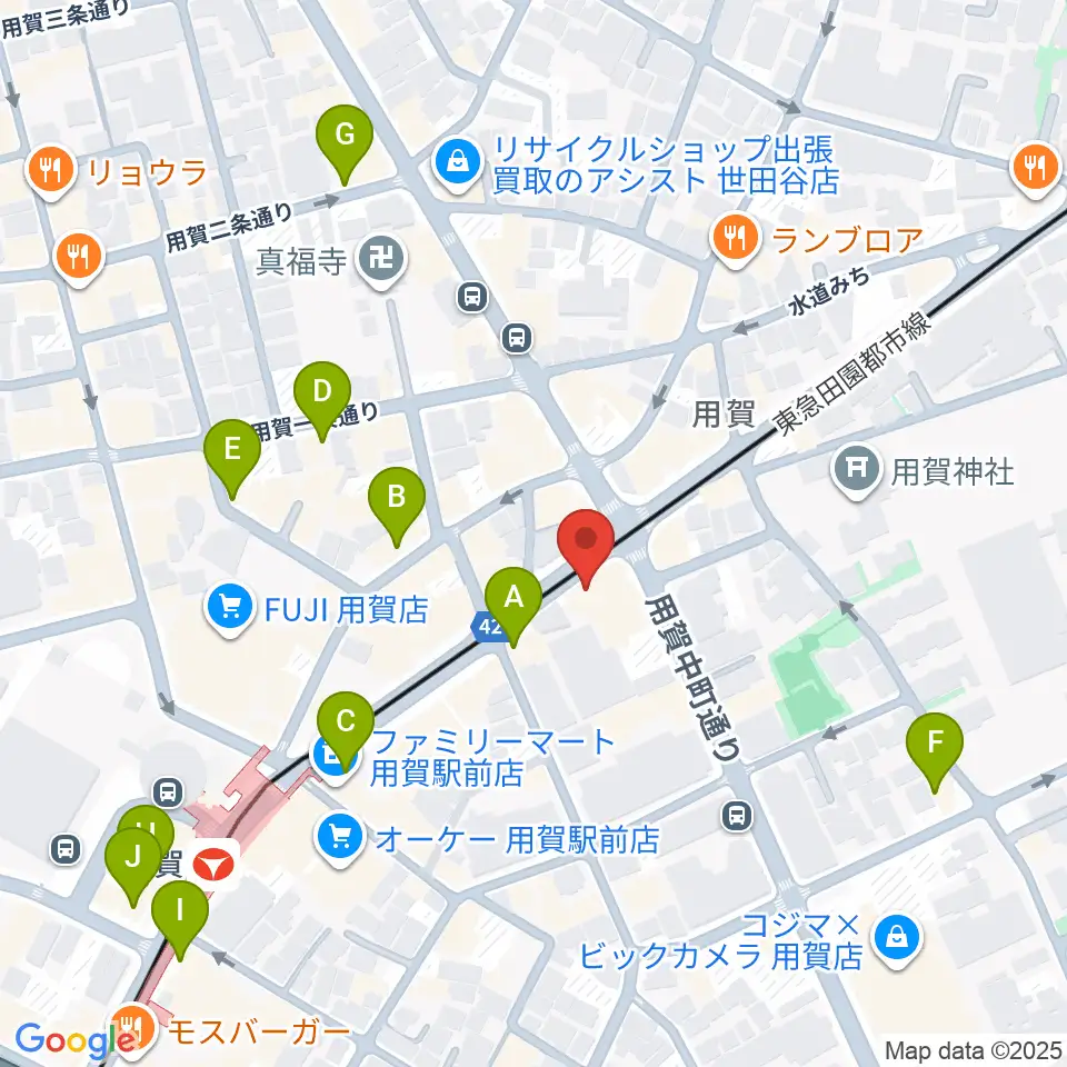 GGジャズレッスン周辺のカフェ一覧地図