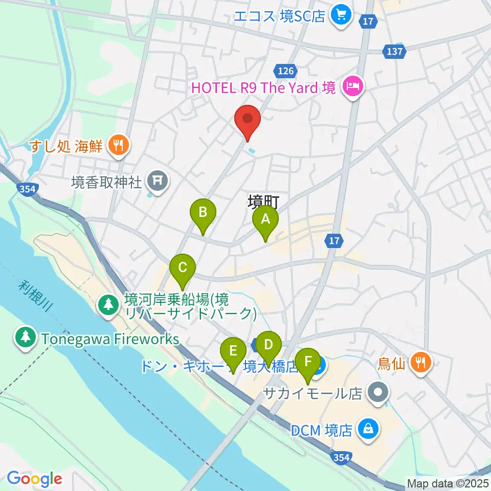 楽園堂周辺のカフェ一覧地図