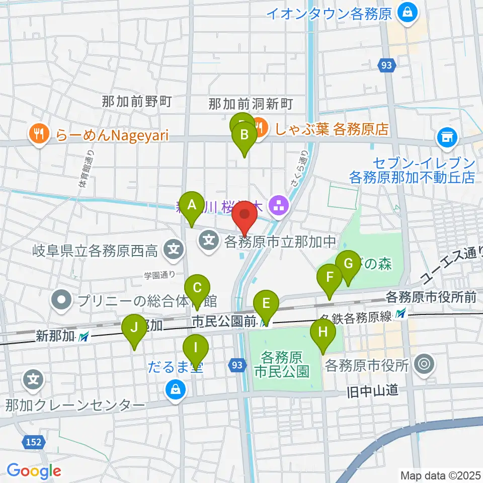 ウインドウエーブ 管楽器教室周辺のカフェ一覧地図