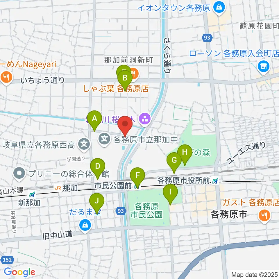 ウインドウエーブ 管楽器教室周辺のカフェ一覧地図
