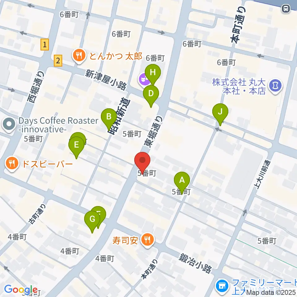 あぽろん新潟店周辺のカフェ一覧地図