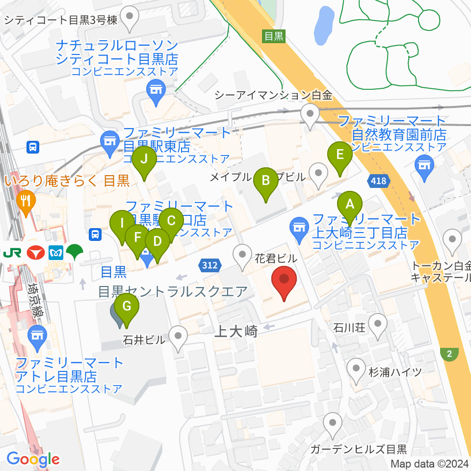アスク音楽院 東京周辺のカフェ一覧地図
