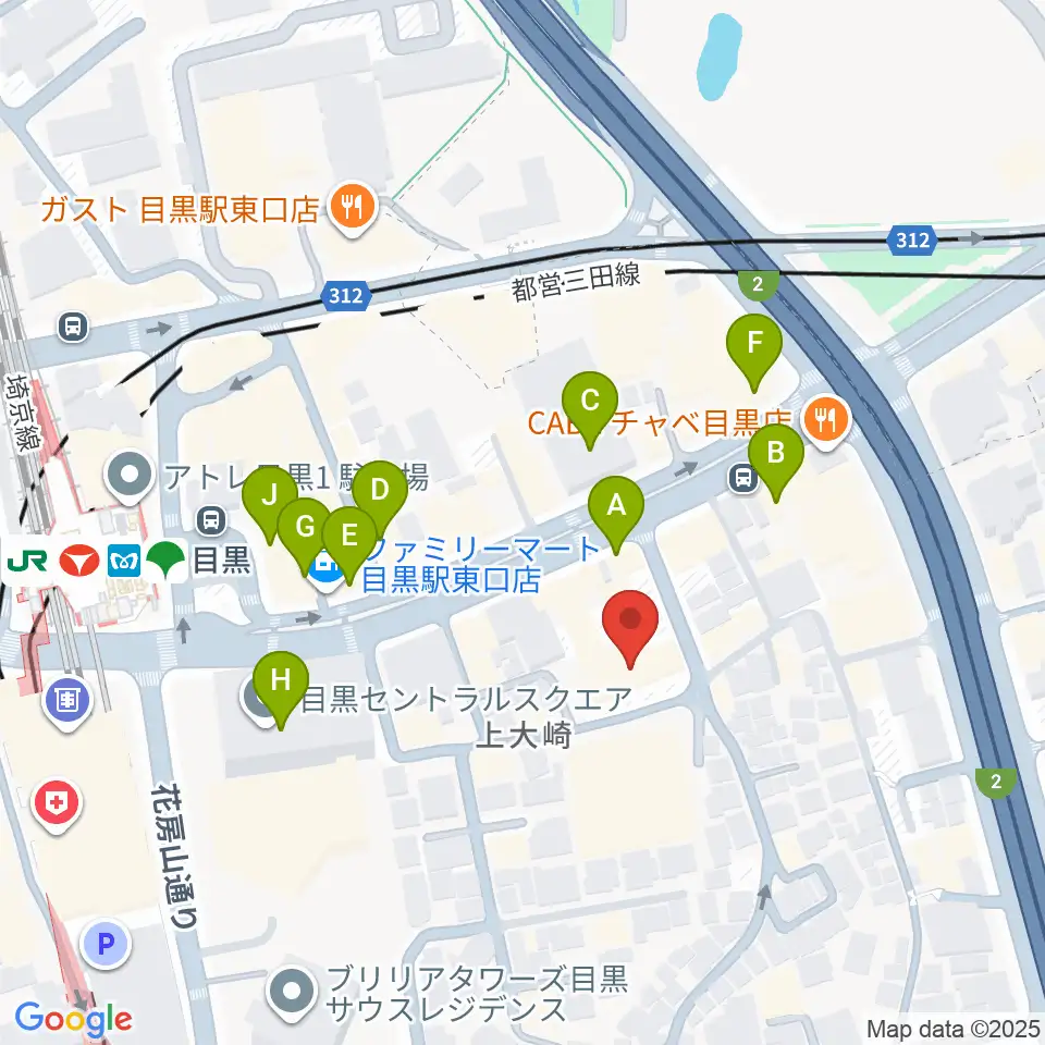 アスク音楽院 東京周辺のカフェ一覧地図